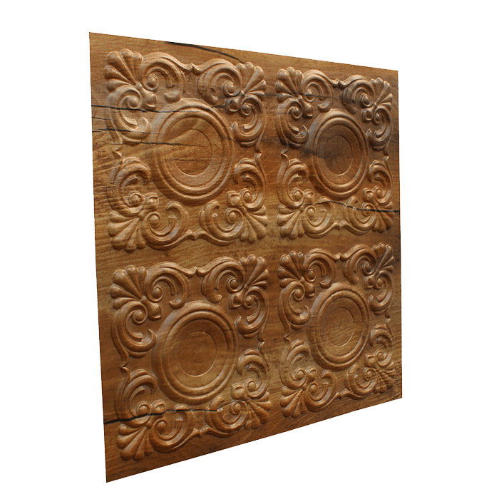 N123 - Cracked Wood Side View-Nova-Decorative -Ceiling-Tiles-Antique-decor