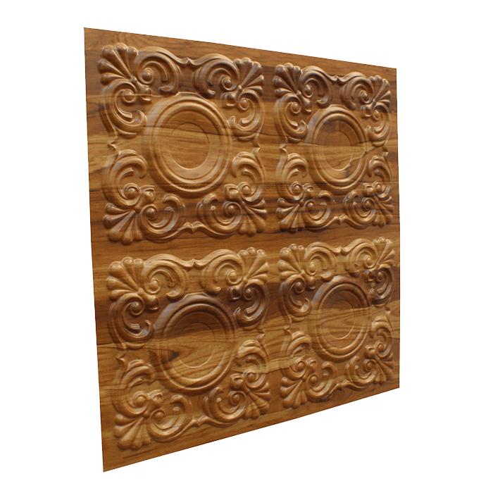N123 - Natural Wood Side View-Nova-Decorative -Ceiling-Tiles-Antique-decor