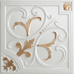 N 129 - Pearl White - Gold-Nova-decorative-ceiling-tiles-antique-decor