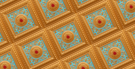 N104 Gold Sky Blue Nova Decorative Ceiling Tiles Antique Decor Banner