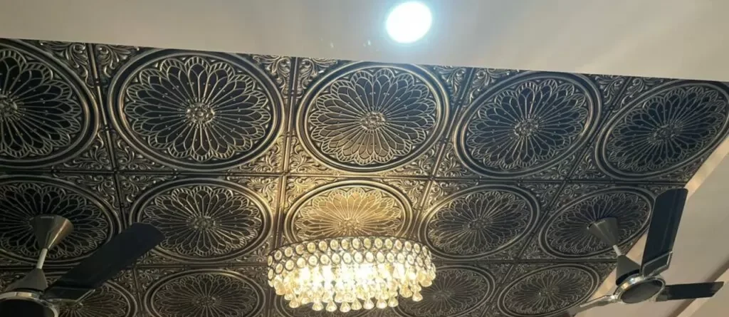 N110 Antique Silver 3 Nova Decorative Ceiling Tiles