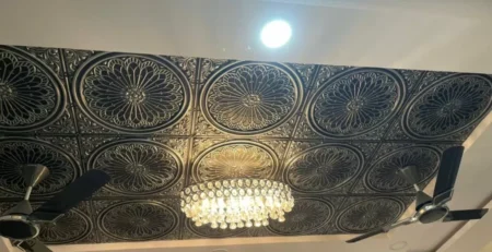 N110 Antique Silver 3 Nova Decorative Ceiling Tiles