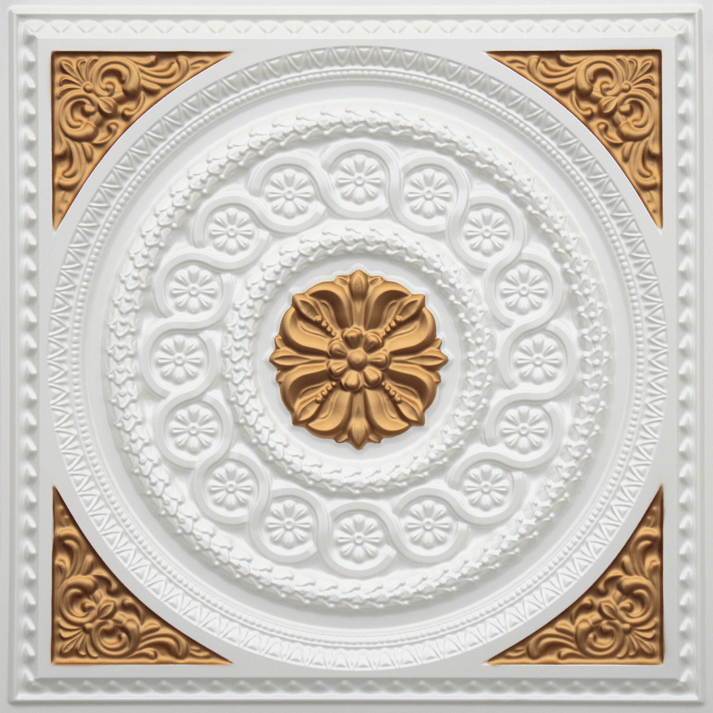 N117 - Pearl White - Gold Nova-decorative-ceiling-tiles-antique-decor